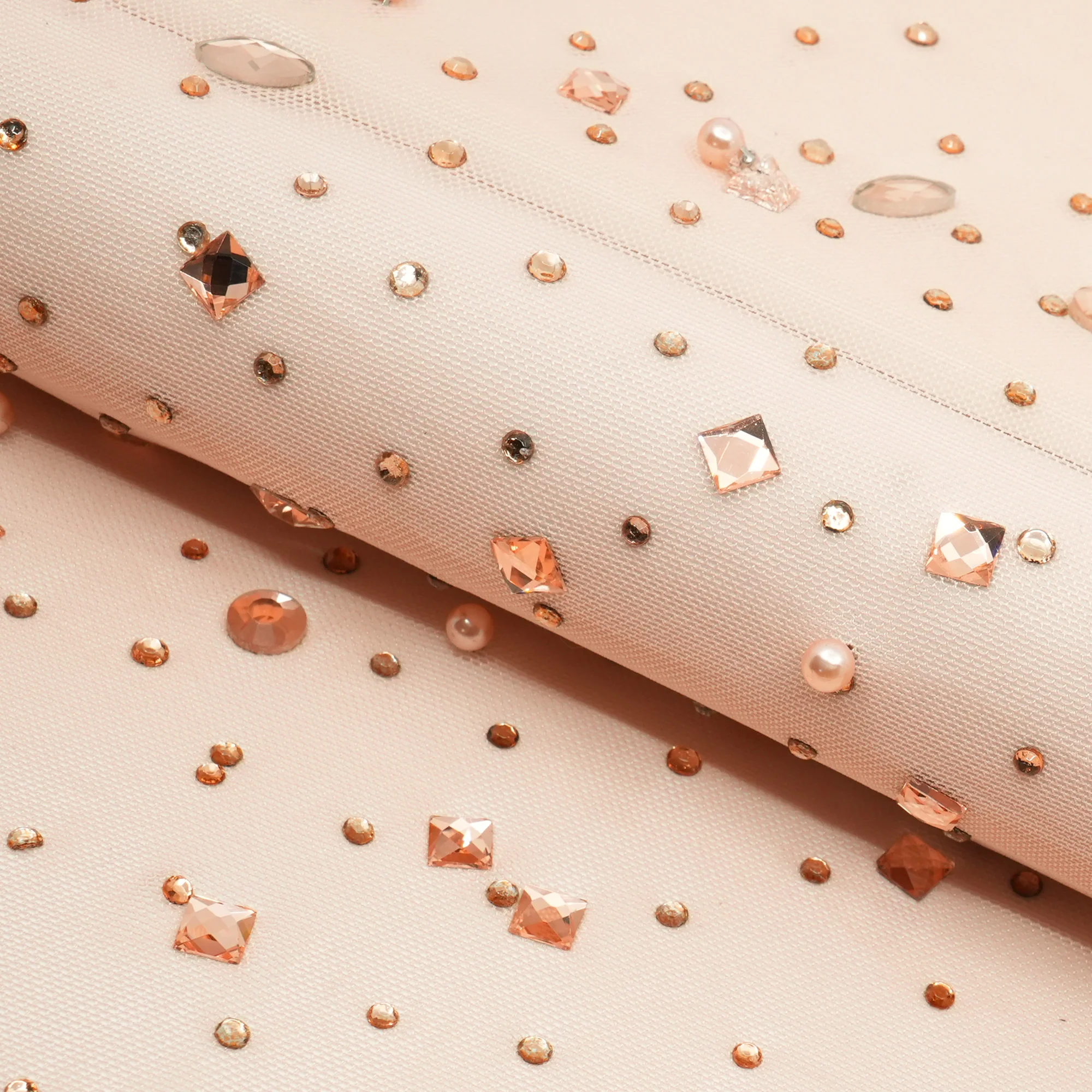 Brilliance Beaded with Rhinestone Stretch Mesh Fabric | Blue Moon Fabrics - Image 10