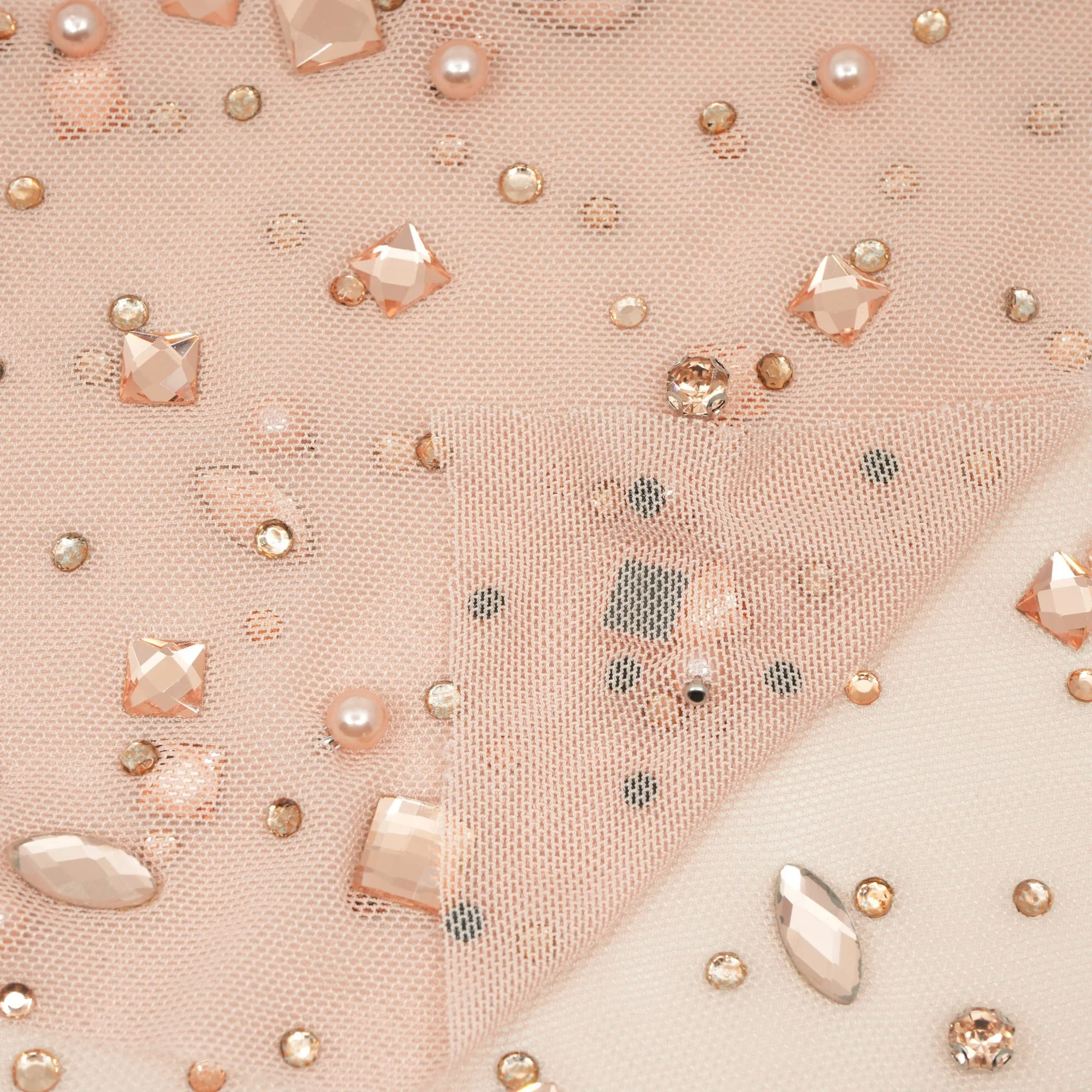 Brilliance Beaded with Rhinestone Stretch Mesh Fabric | Blue Moon Fabrics - Image 11