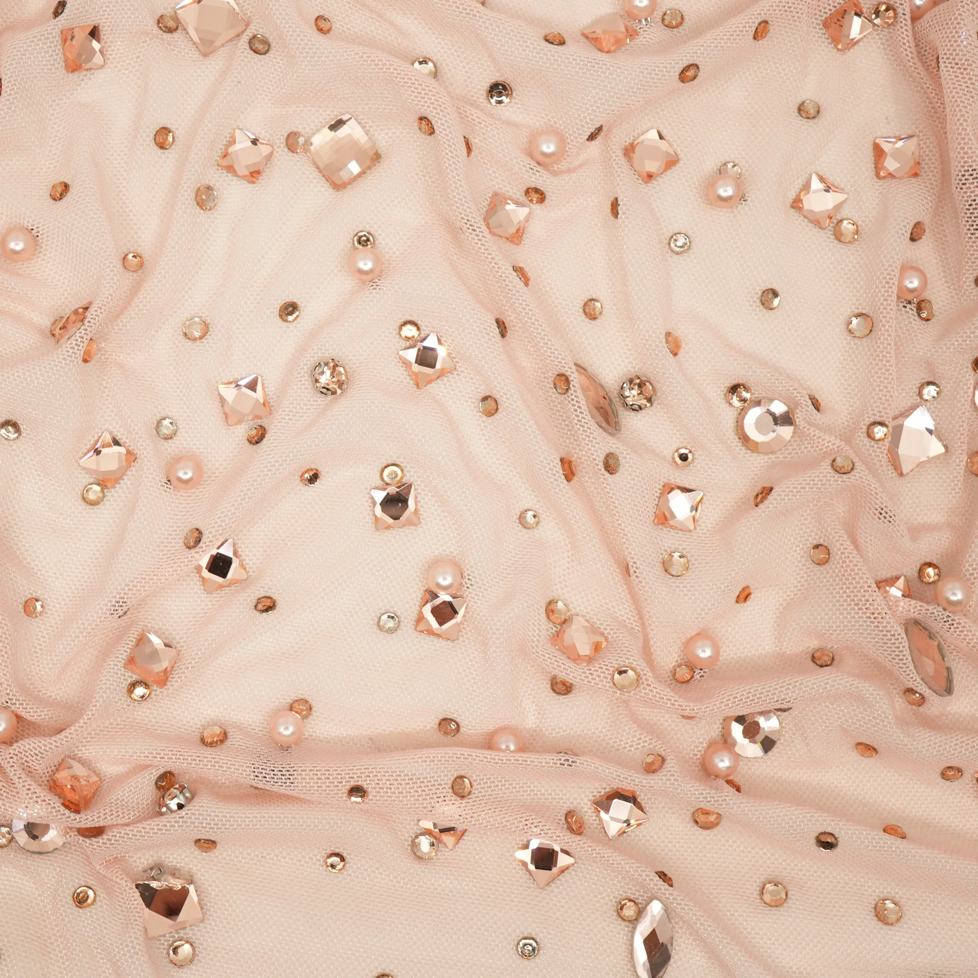 Brilliance Beaded with Rhinestone Stretch Mesh Fabric | Blue Moon Fabrics - Image 12