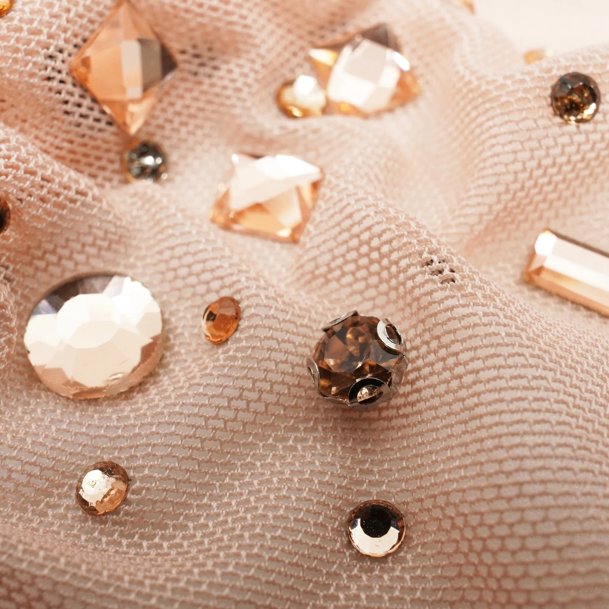 Brilliance Beaded with Rhinestone Stretch Mesh Fabric | Blue Moon Fabrics - Image 13