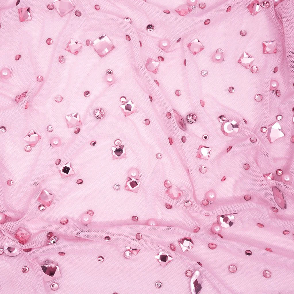 Brilliance Beaded with Rhinestone Stretch Mesh Fabric | Blue Moon Fabrics - Image 23