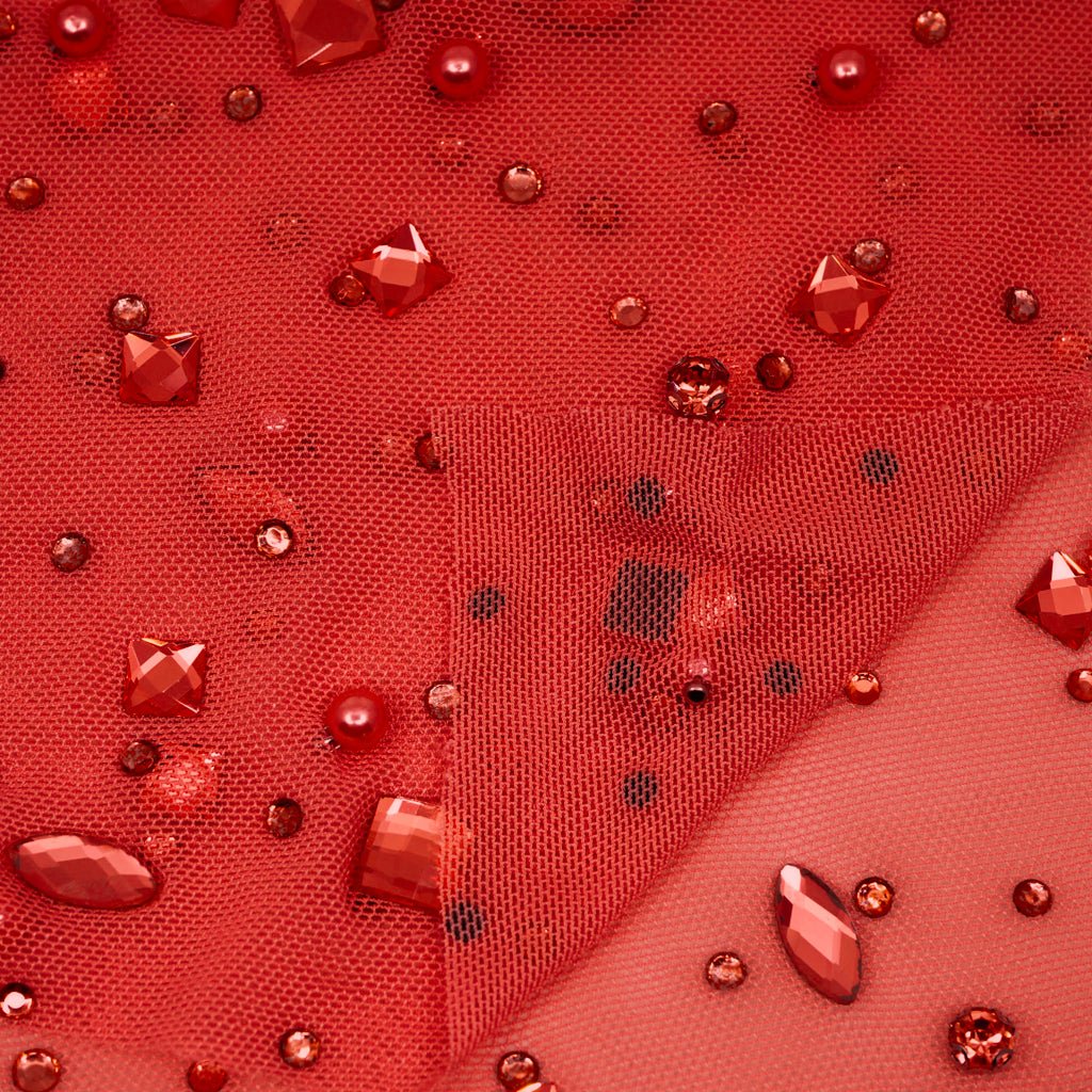 Brilliance Beaded with Rhinestone Stretch Mesh Fabric | Blue Moon Fabrics - Image 25