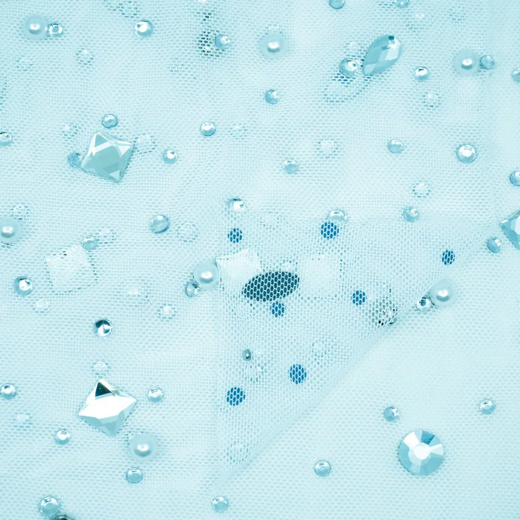 Brilliance Beaded with Rhinestone Stretch Mesh Fabric | Blue Moon Fabrics - Image 33