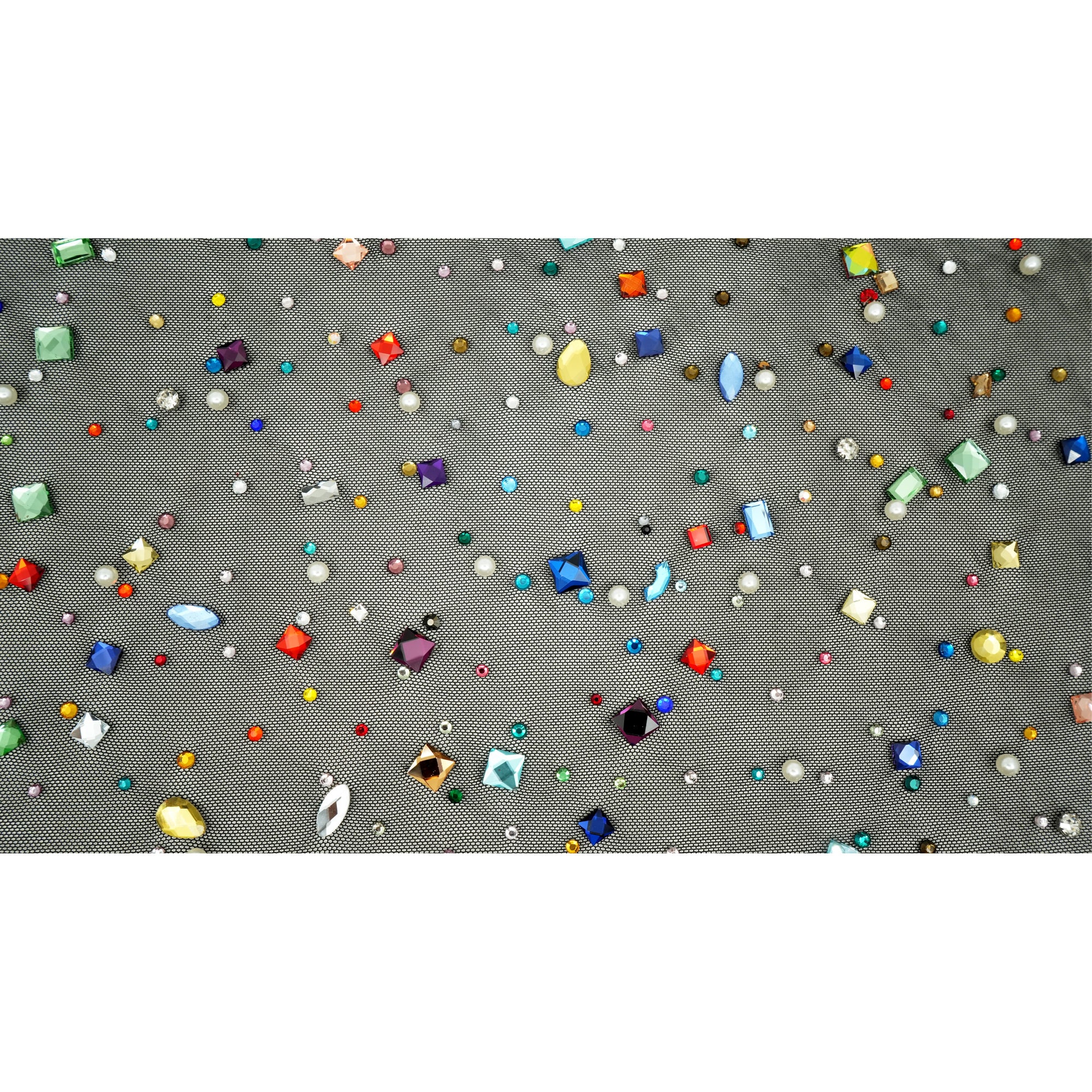 Brilliance Beaded with Rhinestone Stretch Mesh Fabric | Blue Moon Fabrics - Image 4