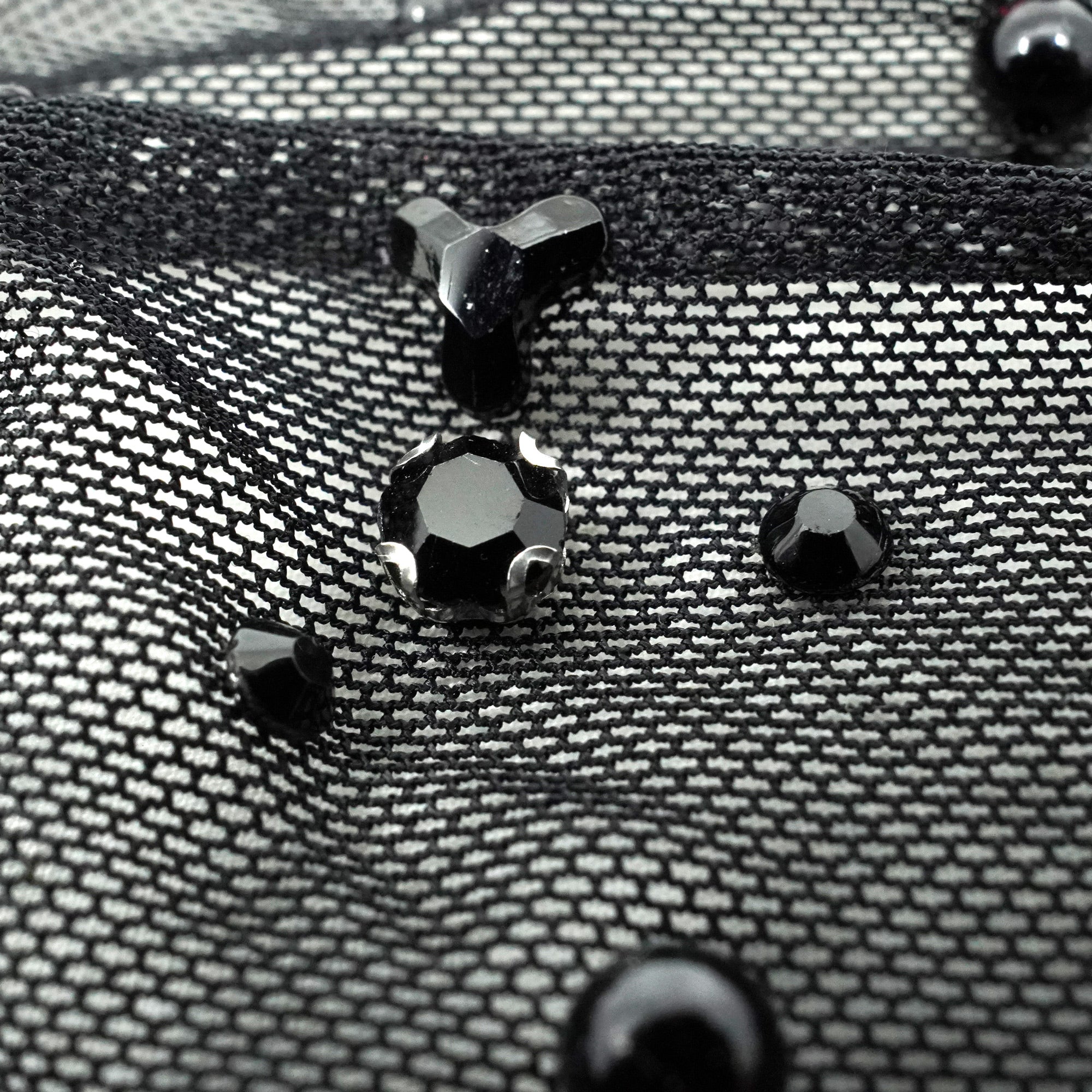 Brilliance Beaded with Rhinestone Stretch Mesh Fabric | Blue Moon Fabrics - Image 8