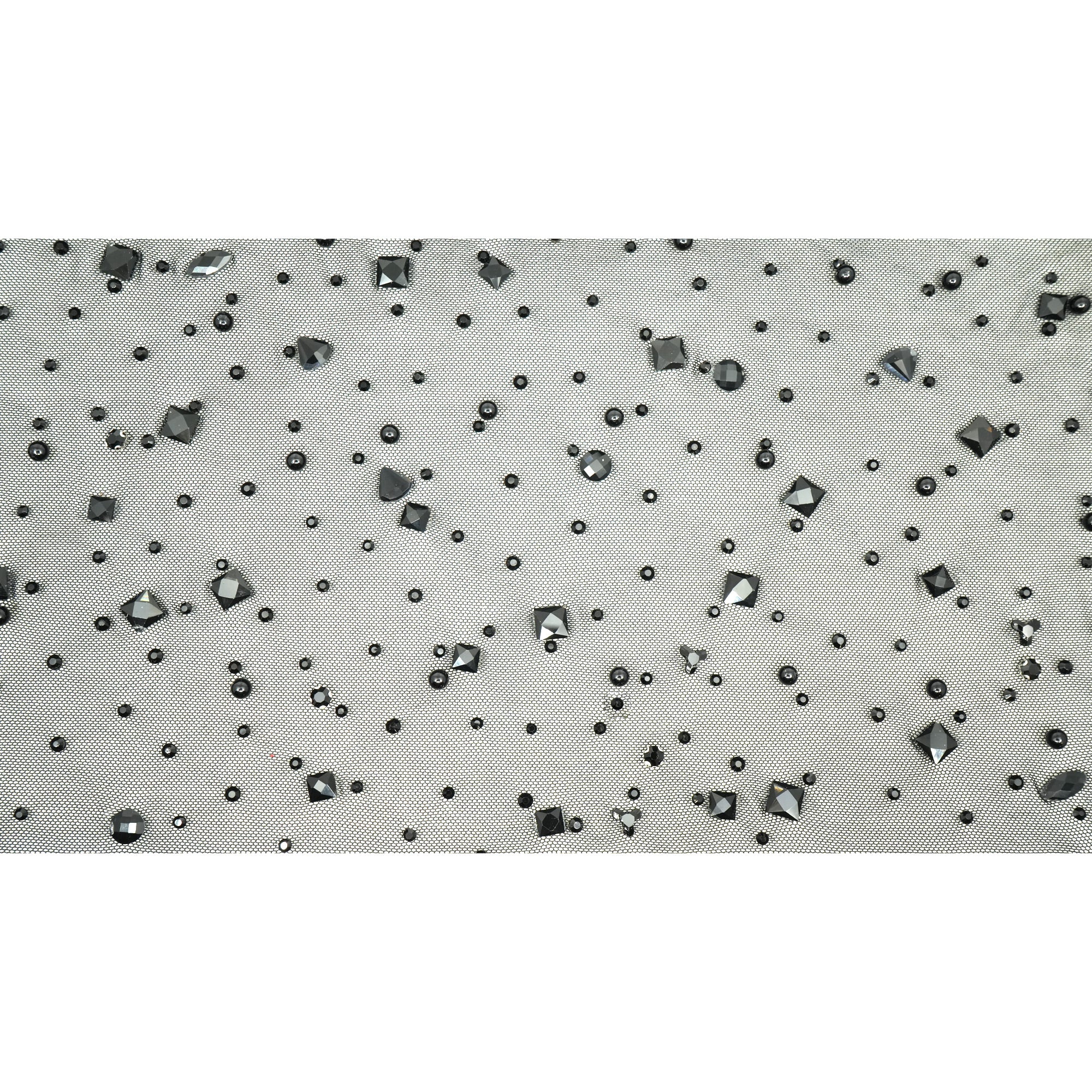 Brilliance Beaded with Rhinestone Stretch Mesh Fabric | Blue Moon Fabrics - Image 9