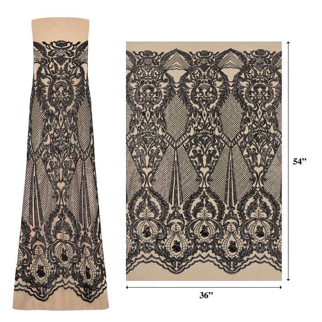 Celine Stretch Mesh Sequin Fabric | Blue Moon Fabrics - Image 16