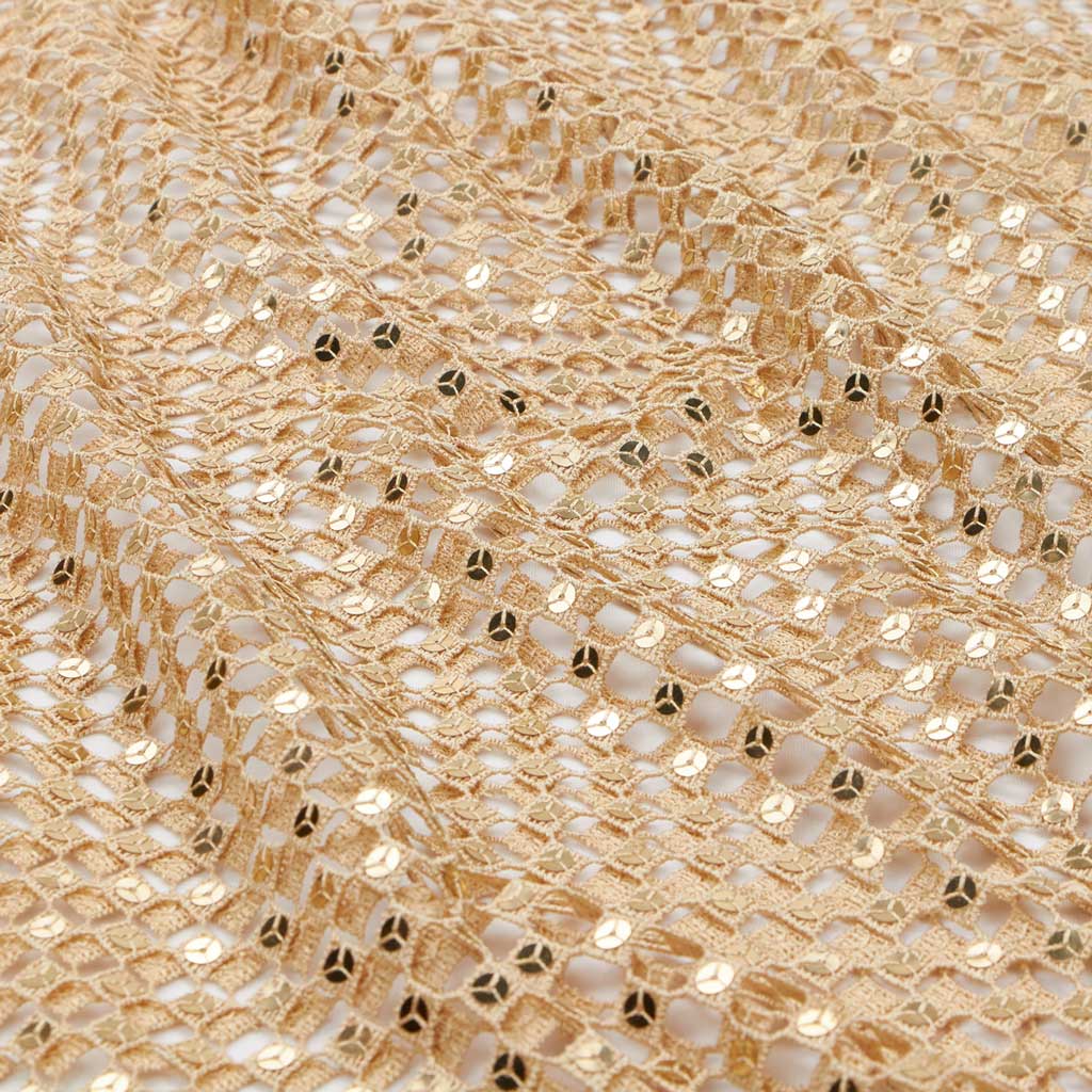 Chequered Knitted Lace Sequin Fabric | Blue Moon Fabrics - Image 5