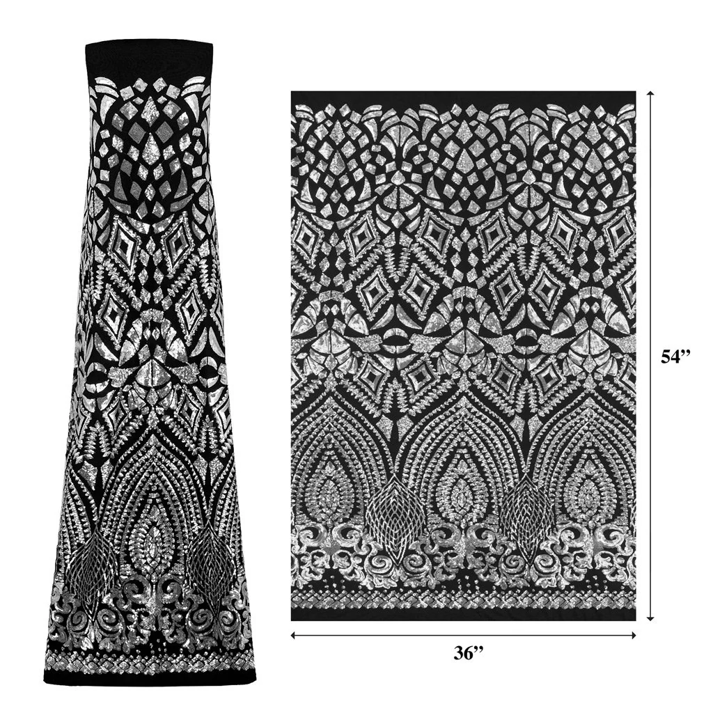 Cleopatra Stretch Mesh Sequin Fabric | Blue Moon Fabrics - Image 4