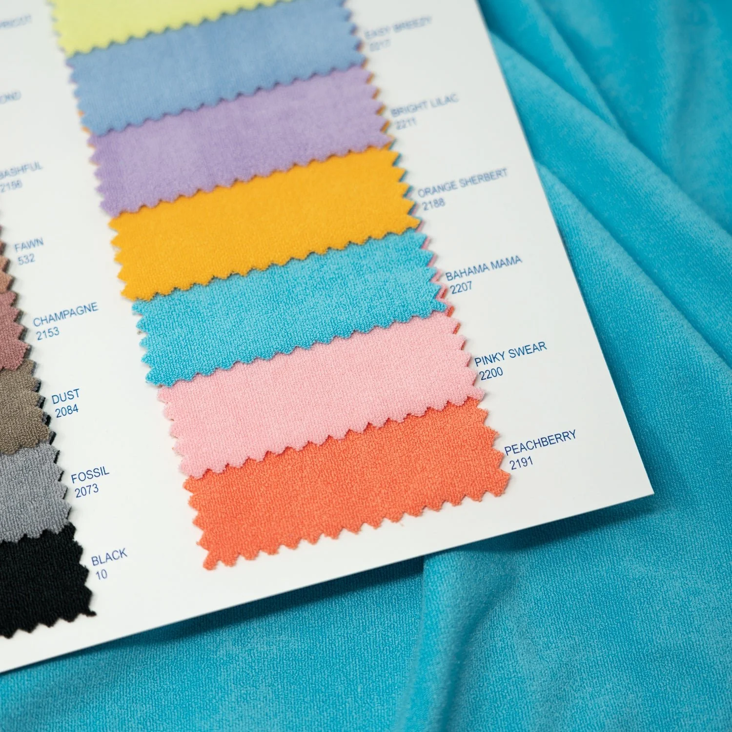 Cozy Polyester Spandex Terry Color Card | Blue Moon Fabrics - Image 5