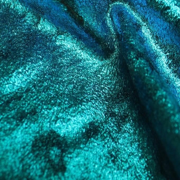 D Isis Foiled Stretch Velvet Fabric | Blue Moon Fabrics - Image 6