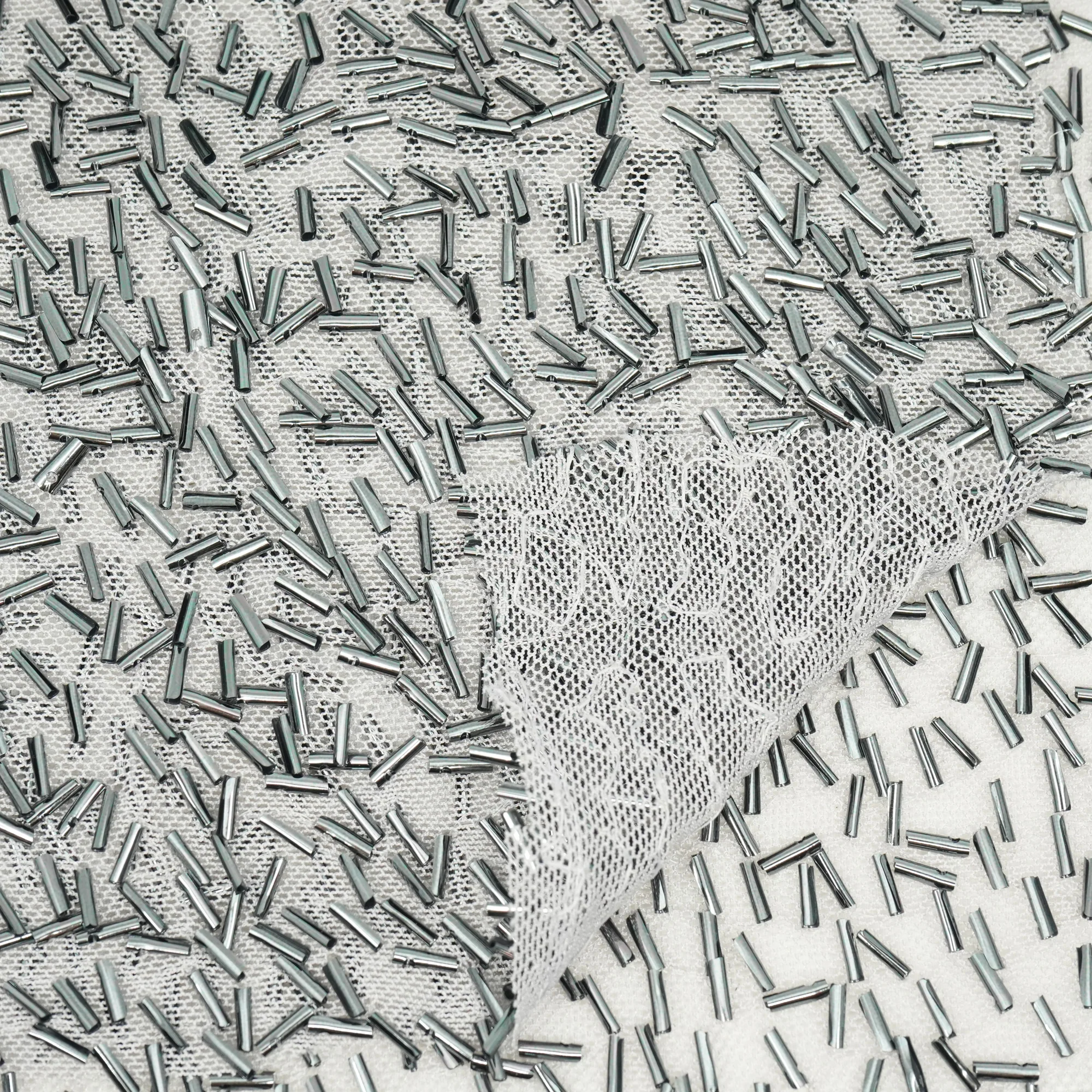 Dazzle Beaded Stretch Mesh Fabric | Blue Moon Fabrics - Image 15