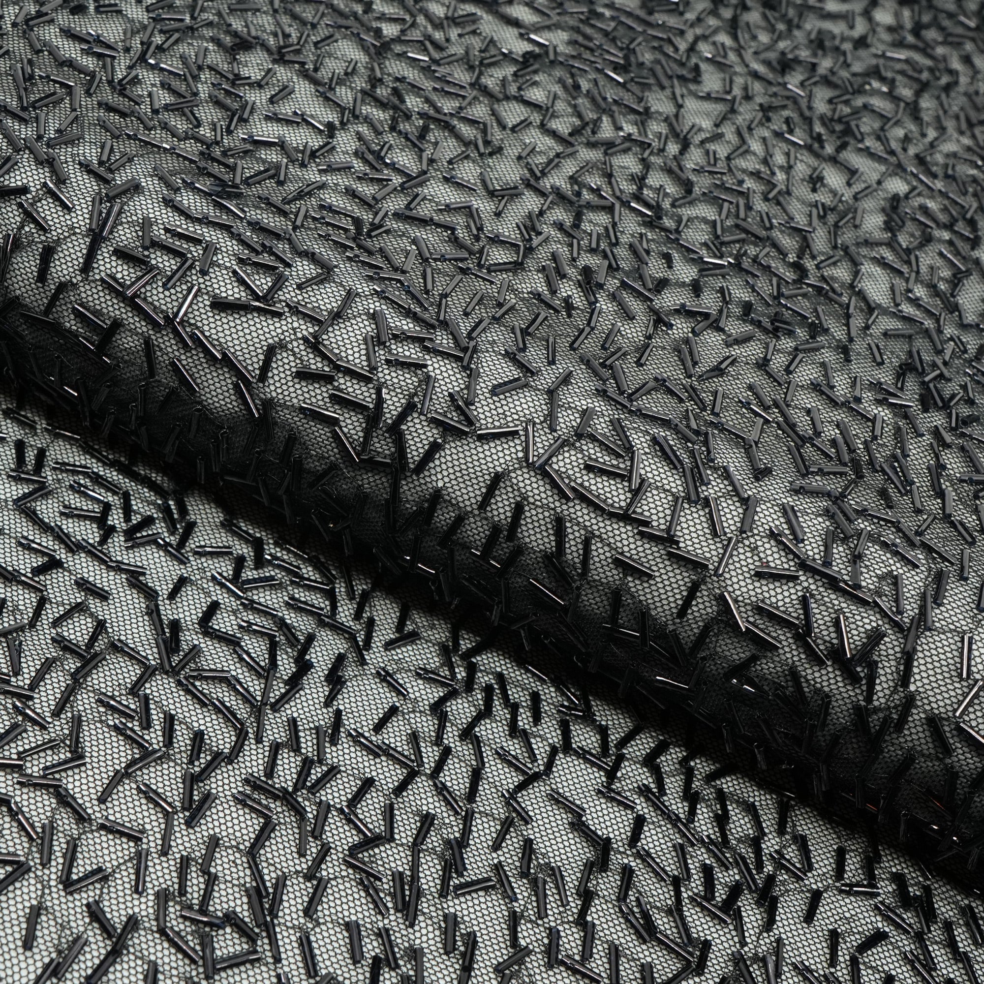 Dazzle Beaded Stretch Mesh Fabric | Blue Moon Fabrics - Image 6