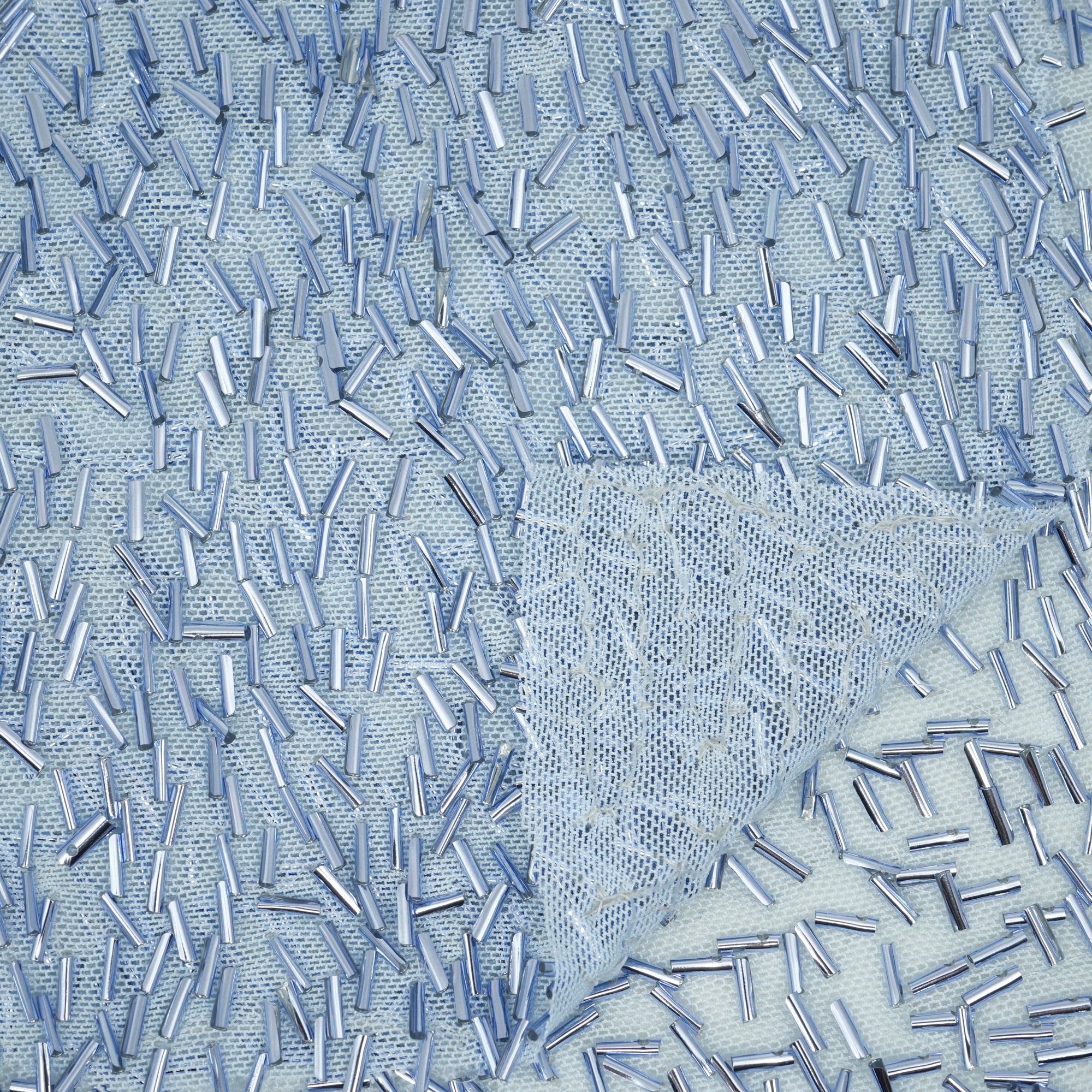 Dazzle Beaded Stretch Mesh Fabric | Blue Moon Fabrics - Image 9
