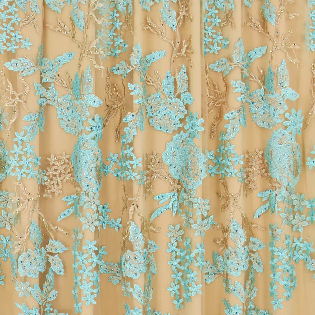 Eve Embroidered Mesh Fabric | Blue Moon Fabrics - Image 3