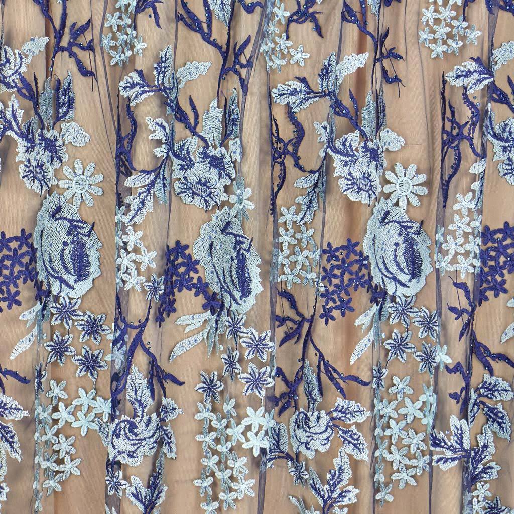 Eve Embroidered Mesh Fabric | Blue Moon Fabrics - Image 4