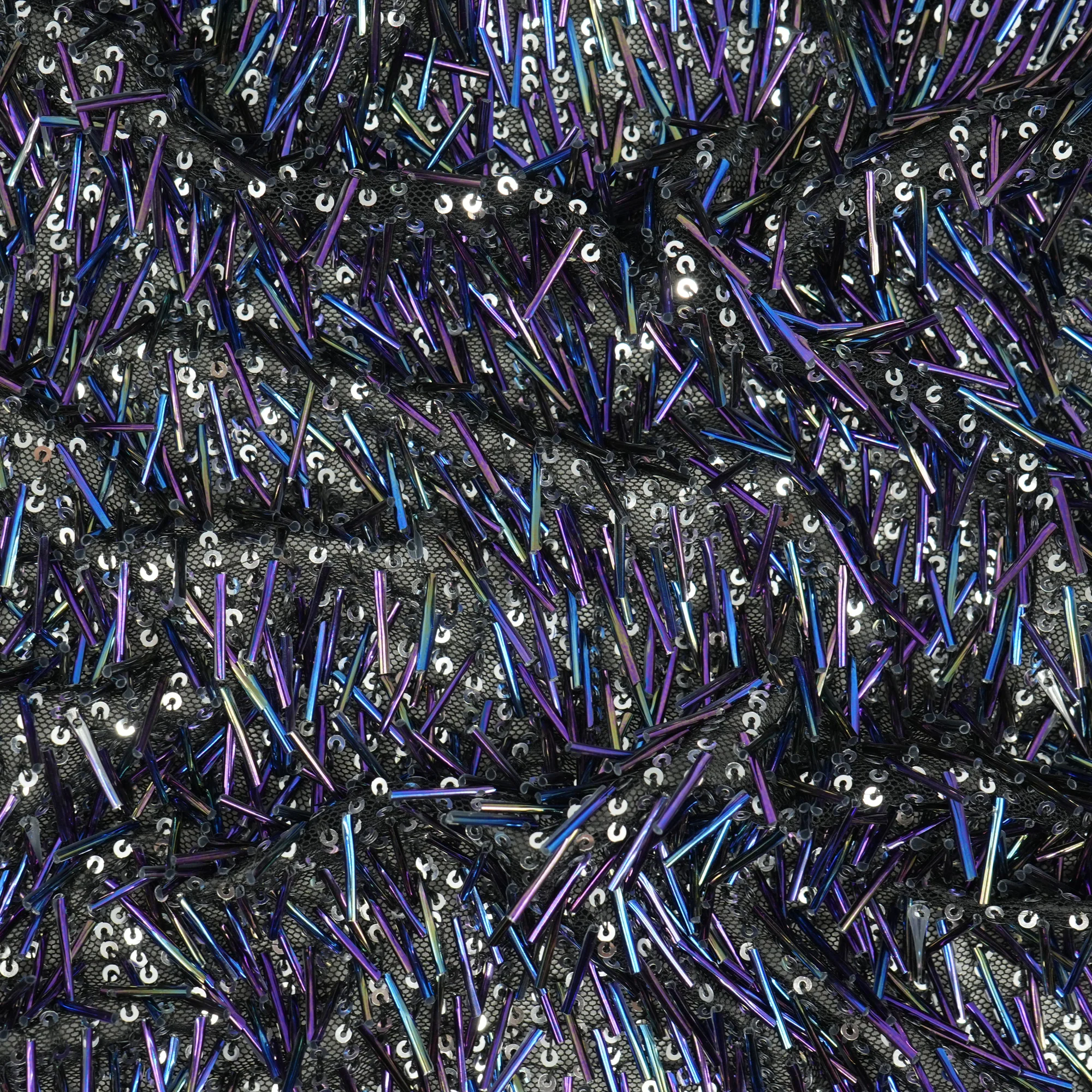Gleam Beaded with Sequins Stretch Mesh Fabric | Blue Moon Fabrics - Image 4