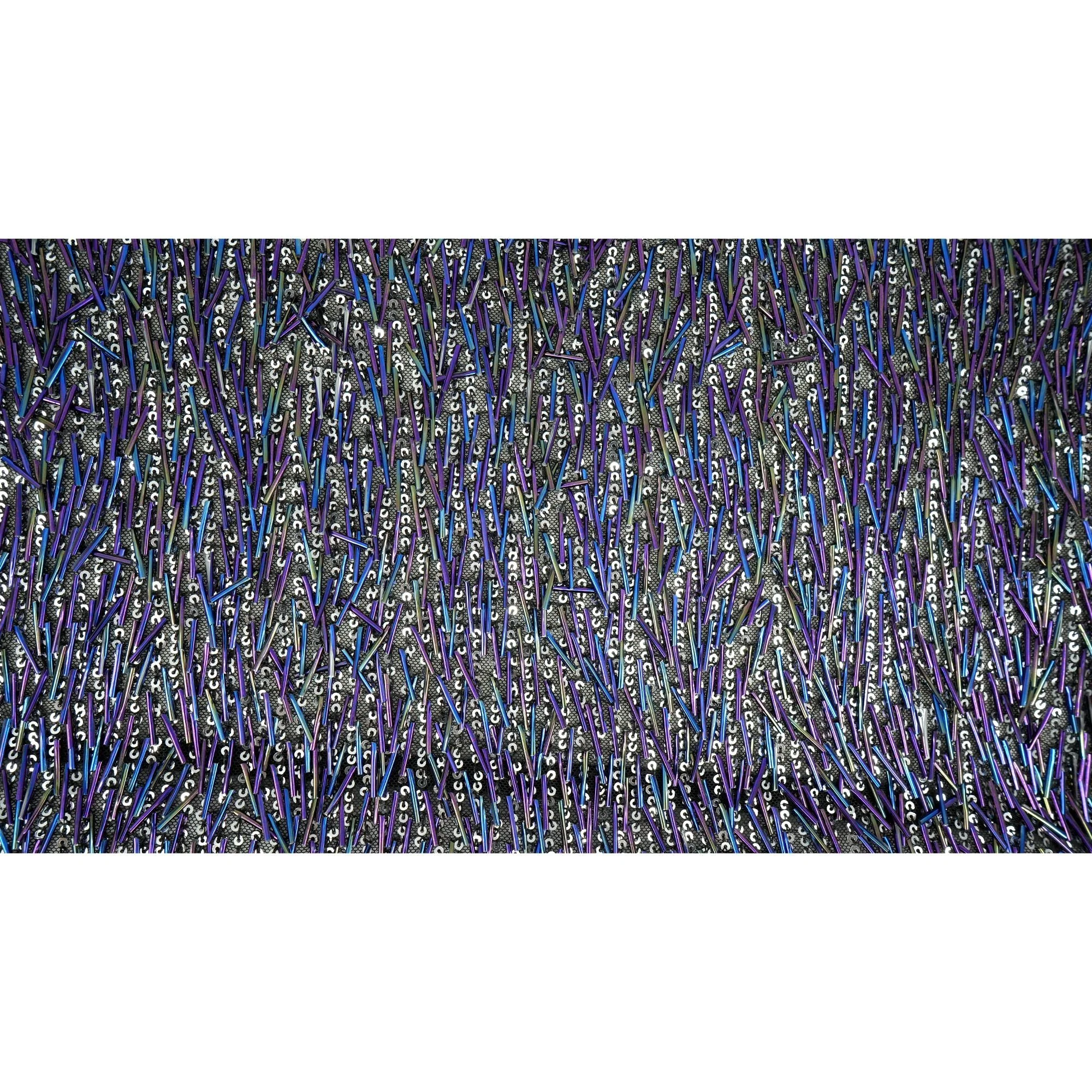 Gleam Beaded with Sequins Stretch Mesh Fabric | Blue Moon Fabrics - Image 5