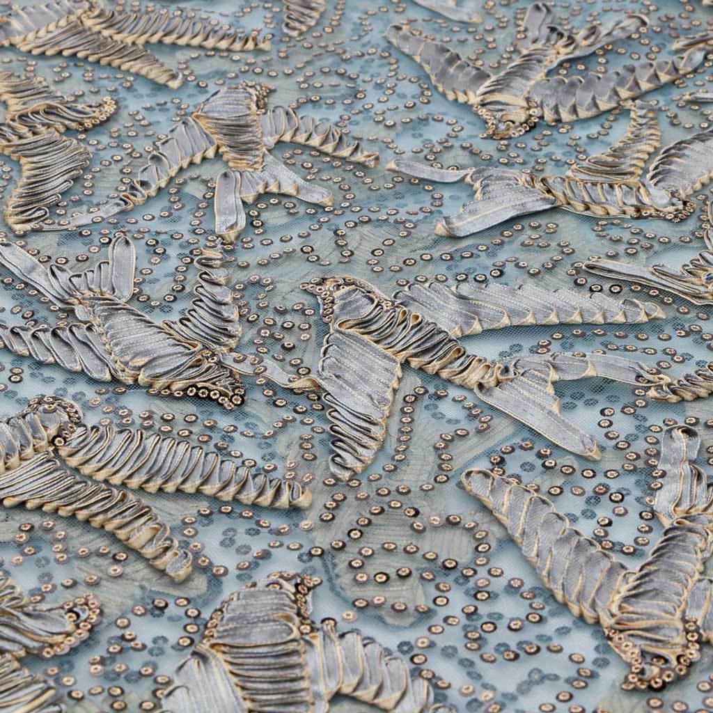 In Flight Embroidered Mesh Fabric | Blue Moon Fabrics - Image 3