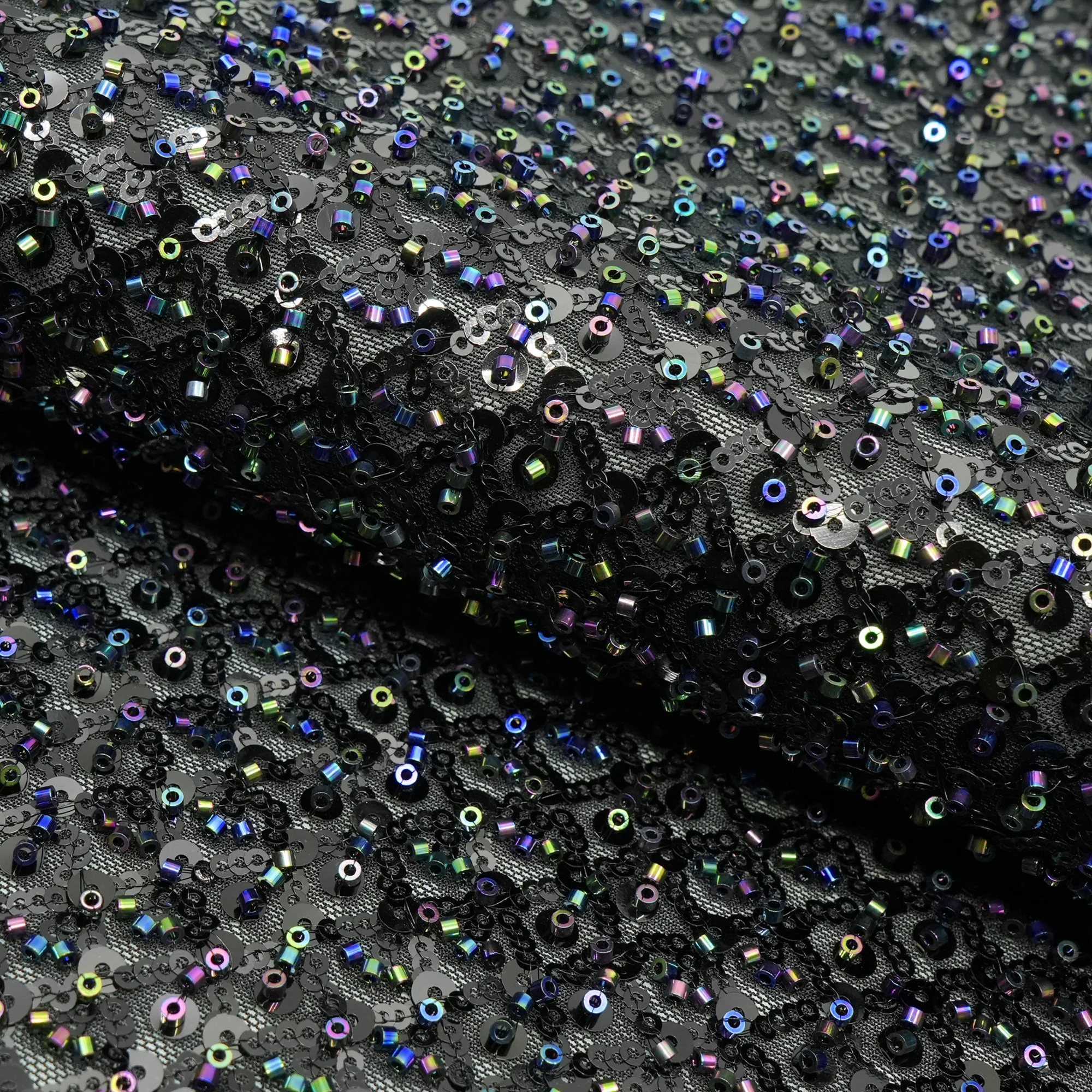 Prestige Beaded with Sequins Stretch Mesh Fabric | Blue Moon Fabrics - Image 6