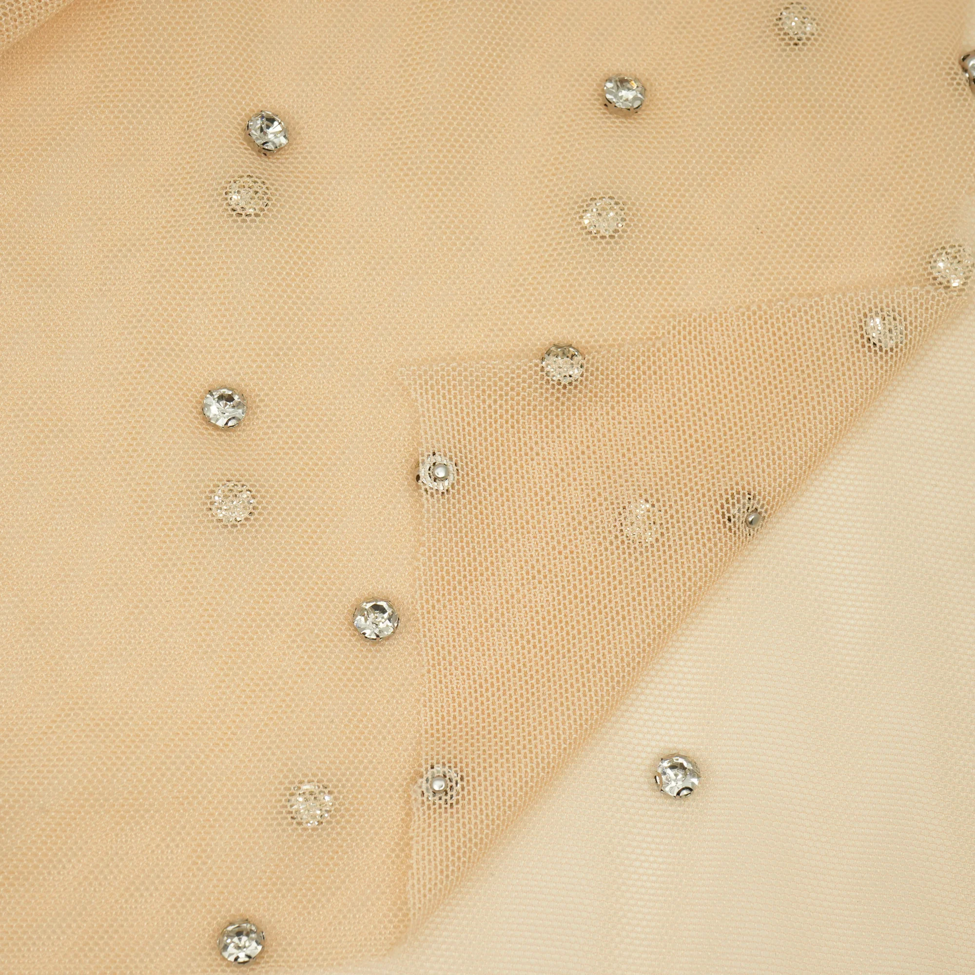 Stellar Rhinestone Stretch Mesh Fabric | Blue Moon Fabrics - Image 16