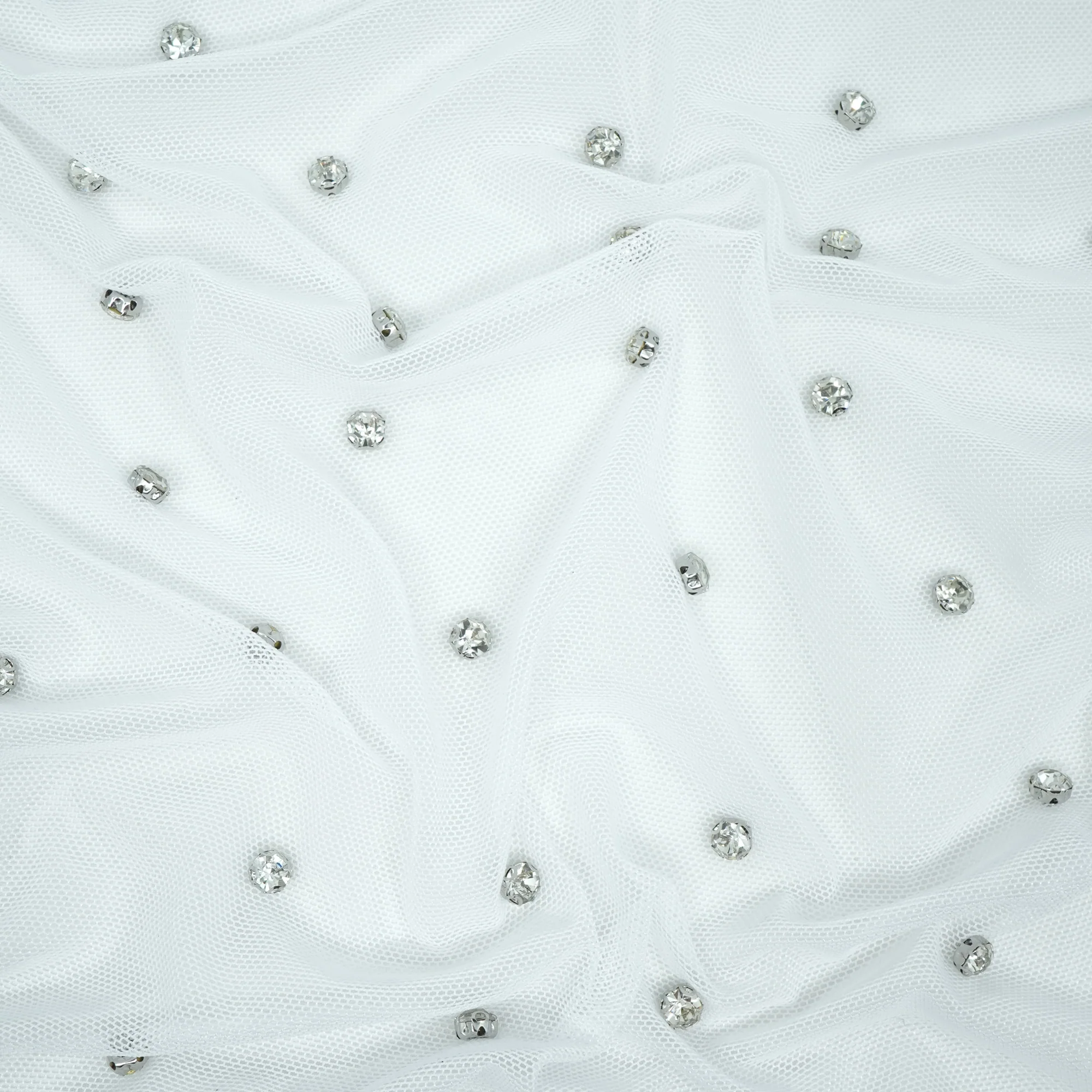 Stellar Rhinestone Stretch Mesh Fabric | Blue Moon Fabrics - Image 8
