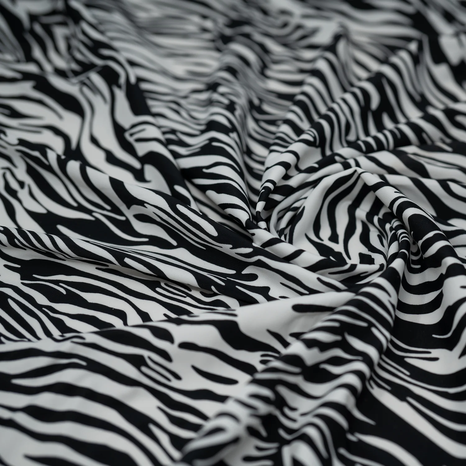 Zebra Nouveau Printed Spandex Fabric | Blue Moon Fabrics - Image 3